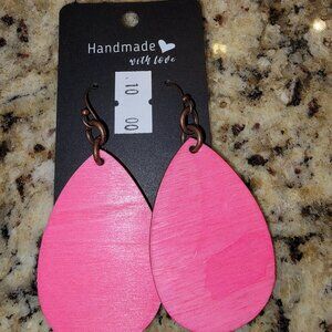 Custom Wood Earrings with Nickel-Free Backing | Handmade Teardrop Jewelry